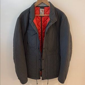 Relwen Men's Quilted Gray Jacket XL with Red Lining